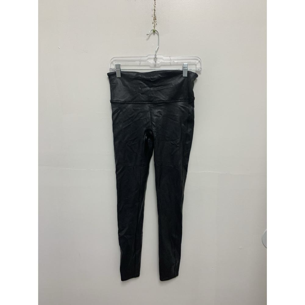 Spanx Faux Leather Leggings M Womens Black Pull On Skinny Ankle